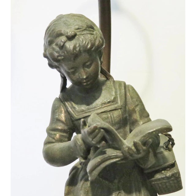 Victorian Spelter Figural Table Lamps - a Pair For Sale - Image 4 of 8