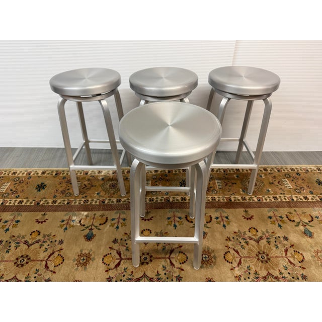 Crate & Barrel Swivel Bar Stools, Pair For Sale - Image 11 of 12