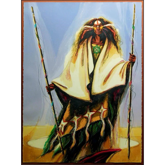 "Medicine Woman 4 " Original Limited Edition Lithograph by Larry Fodor Hand signed, numbered & titled by the artist Paper...