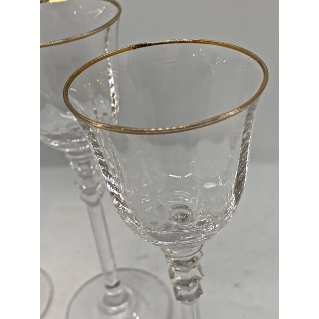 Vintage Sonata Gold by Mikasa Tall Stemmed 24k Cordial Glasses Set of