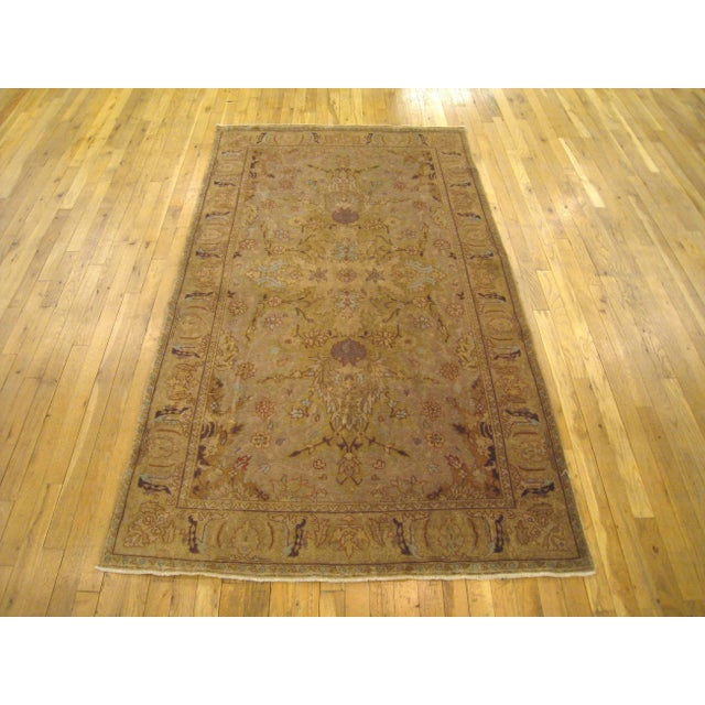 Indian Antique Indian Agra Oriental Carpet, in Small Size, with Soft Colors, circa 1900 For Sale - Image 3 of 5