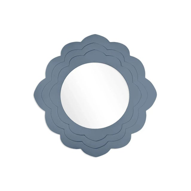 Contemporary Fleur Home Audubon Magnolia Circle Mirror in Bachelor Blue, 48x48 For Sale - Image 3 of 3