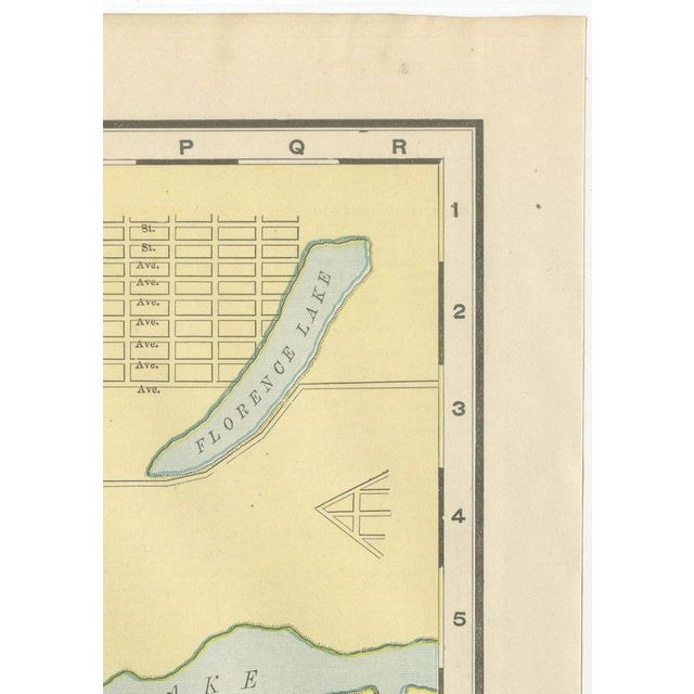 Paper Antique Map of Omaha with Union Stock Yards from Rand McNally, 1899 For Sale - Image 7 of 12
