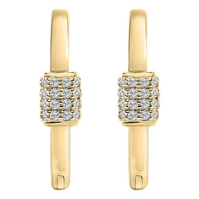 10K Yellow Gold 3/8 Cttw Lab Grown Diamond Heart Shaped Huggie Hoop Earrings (F-G Color, VS1-VS2 Clarity) For Sale