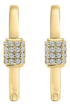10K Yellow Gold 3/8 Cttw Lab Grown Diamond Heart Shaped Huggie Hoop Earrings (F-G Color, VS1-VS2 Clarity)