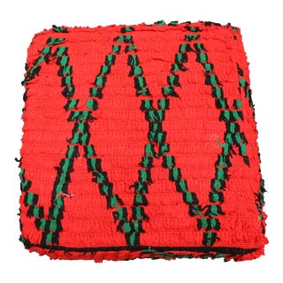 Moroccan Vintage Wool Floor Cushion Cover For Sale