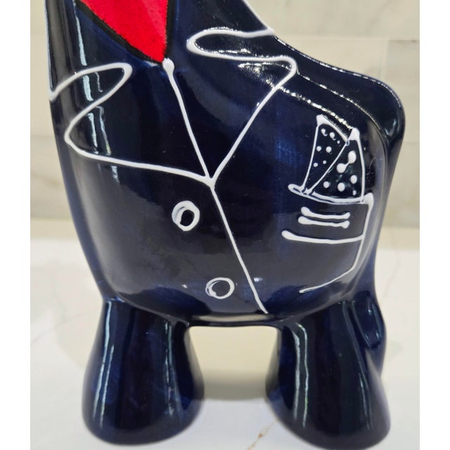 Ceramic Turov Limited Edition Ceramic Giraffe in Suit – Hand-Painted 1999 Art Sculpture, San Francisco Ca For Sale - Image 7 of 11