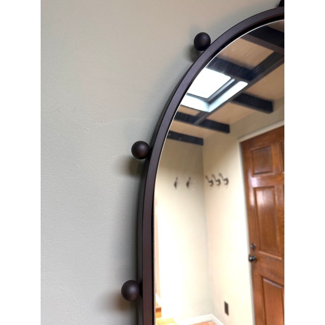 Contemporary West Elm Black Metal Floor Mirror For Sale - Image 3 of 3