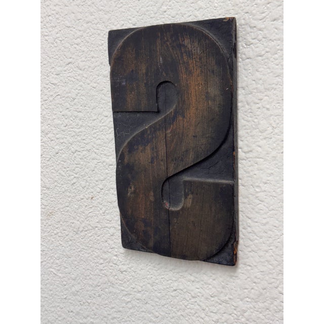 Traditional Letter "S" Woodblock Wall Hanging, Vintage For Sale - Image 3 of 12
