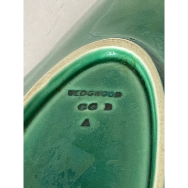Green Wedgwood Majolica Green Leaf Dish Stamped For Sale - Image 8 of 10