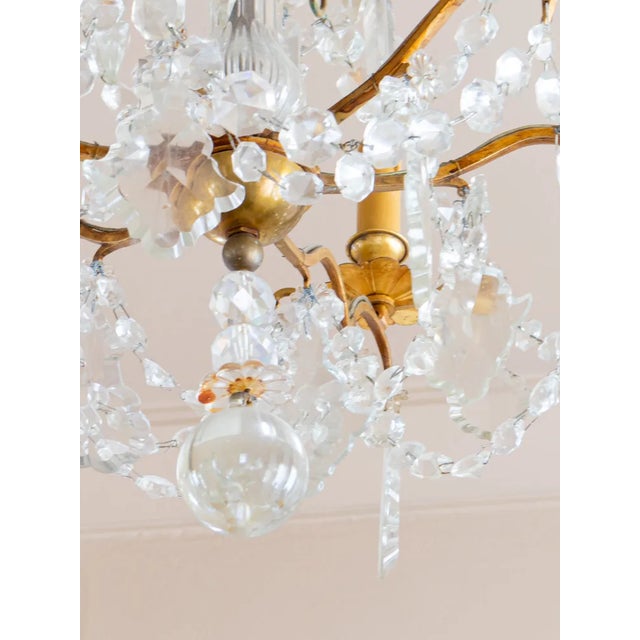 Metal 19th Century Louis XV Bronze and Crystal Chandelier For Sale - Image 7 of 8