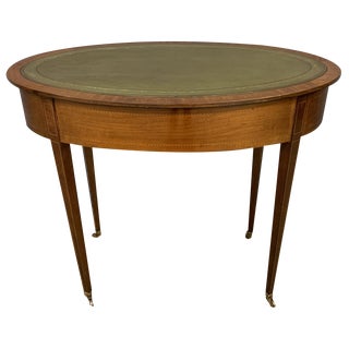 Edwardian Oval Inlaid Mahogany Writing Table, 1900 For Sale