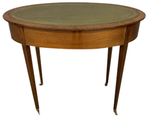 Edwardian Oval Inlaid Mahogany Writing Table, 1900