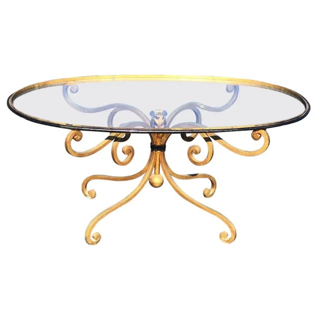 1960s French Style Oval Iron Coffee Table For Sale - Image 13 of 13