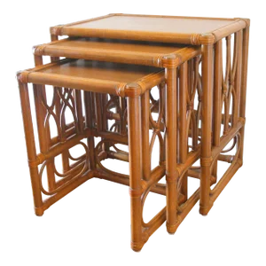 Mid Century Modern Bamboo Nesting Tables