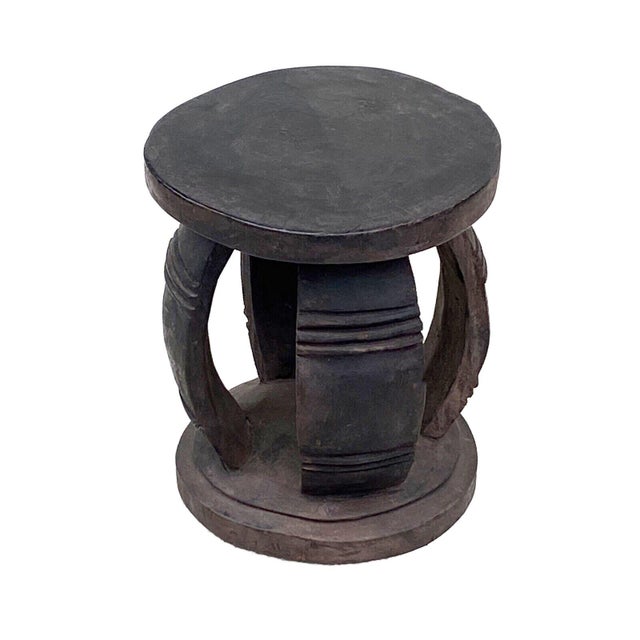 Vintage African Large Baga Stool Guinea-Bissau 14" H by 12.5"w For Sale - Image 4 of 6
