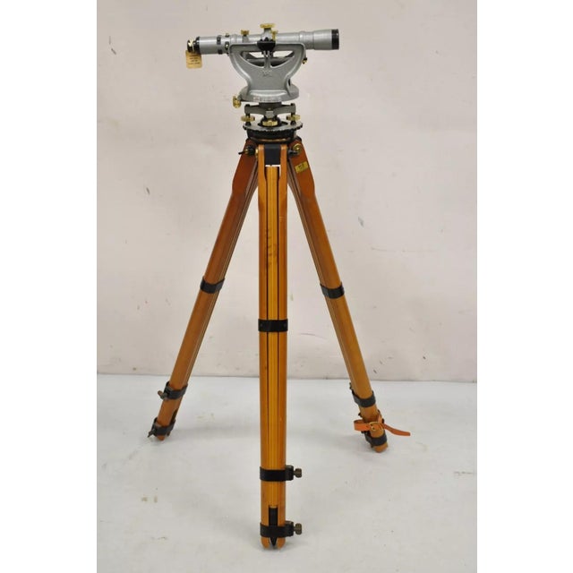 Early 20th Century Keuffel & Esser Co Survey Transit Tripod Stand With Case Stick and Accessories For Sale - Image 12 of 12