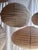 Japanese-Style Round Pink Rattan and Natural Linen Pendant Light For Sale - Image 11 of 18