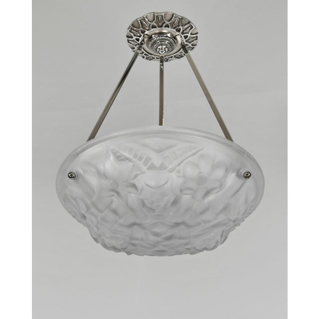 1920s French Art Deco Pendant Light by Degue 1930 France - 2 Available For Sale - Image 5 of 12