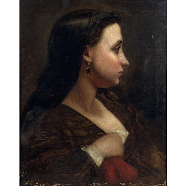 We offer for sale a work of art of rare beauty and value, an original antique painting from the 19th century. It is a...