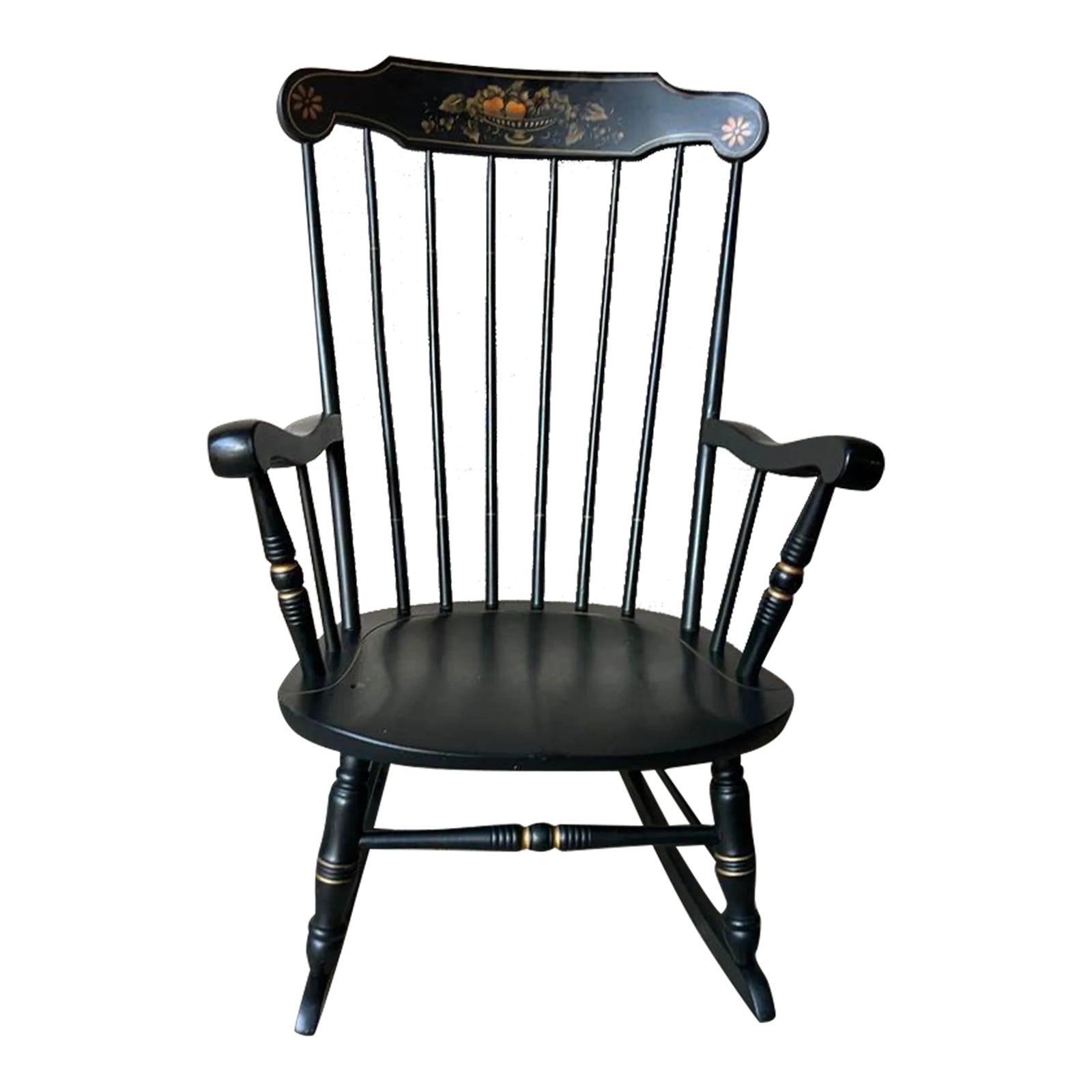 Furniture Consignment Hitchcock Rocking Chair Value Vintage Hitchcock  Rocking Chair Windsor Back Black Harvest