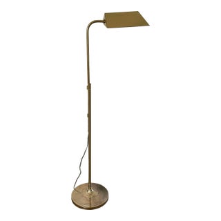 Vintage Brass Pharmacy Adjustable Floor Lamp For Sale
