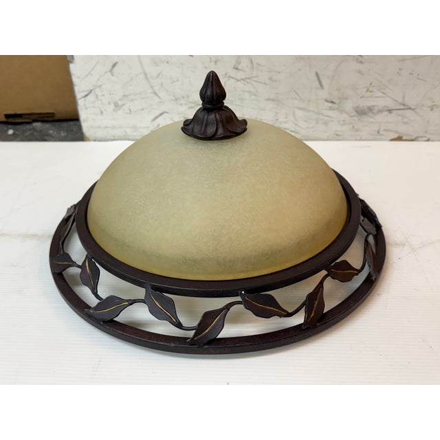 Rustic Bronze Leaf Vine Flush Mount For Sale In San Francisco - Image 6 of 12
