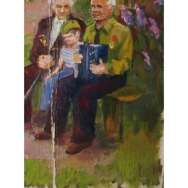 1970s Soviet Children Oil Painting, Ukrainian Artist Lavrinenko v.i. 50-37,5 For Sale - Image 6 of 6