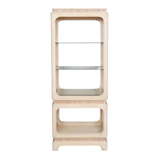 Gabriella Crespi Style Pencil Wood Bamboo & Glass Etagere For Sale