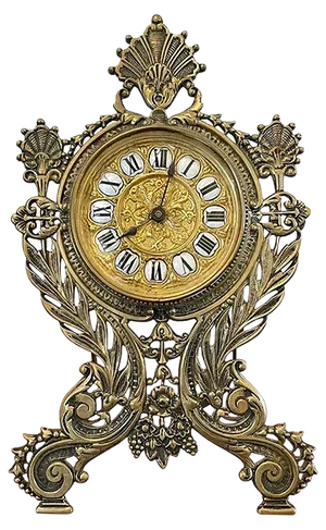 19th Century Ornate Brass Desk Clock