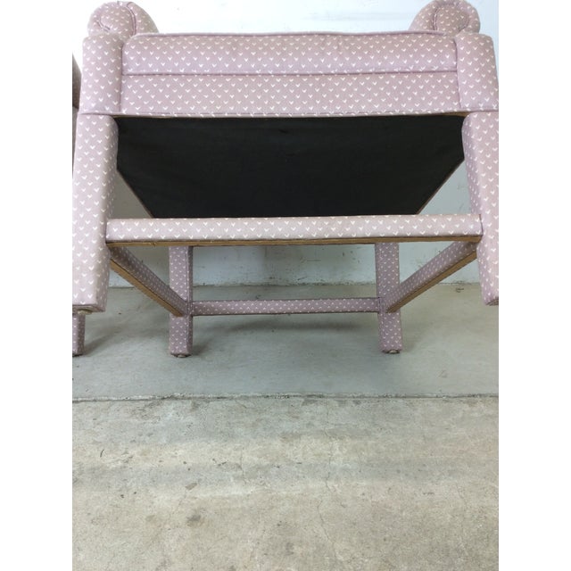Pair Polka Dot Pink Accent Chairs For Sale - Image 10 of 12