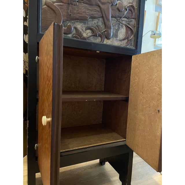 Wood Blackened Wood Cabinet by Georges Henri Laurent, 1880s For Sale - Image 7 of 16