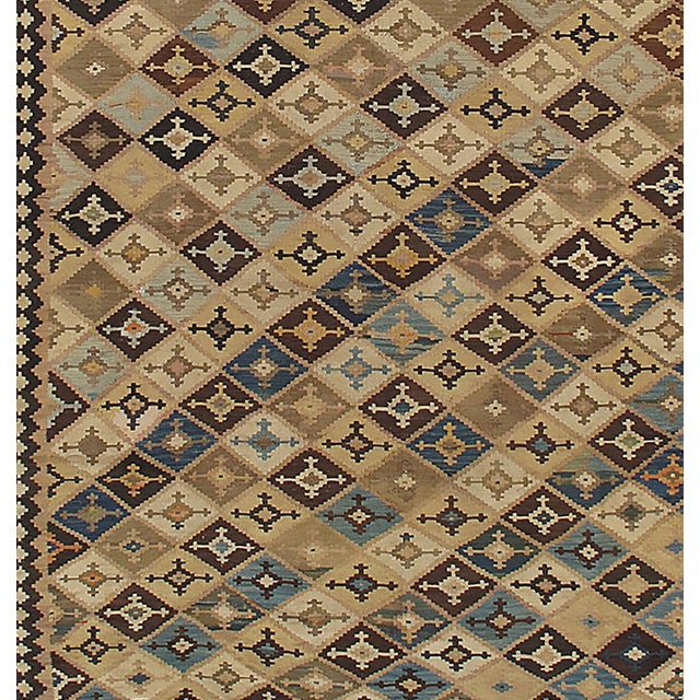 1900 - 1909 Antique Circa 1900 Qashgai Kilim Flatweave Wool Rug 5ft 11in X 10ft 2in For Sale - Image 5 of 5