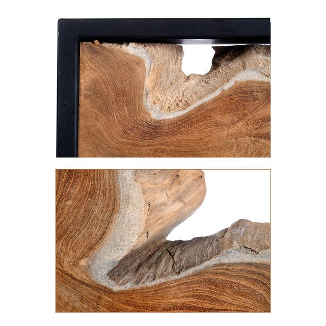 Slice of teak framed. Model to choose. This piece is designed in the style of the selected designer and/or manufacturer