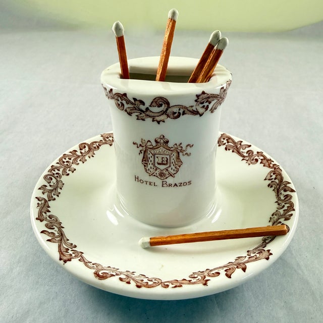 American 1920s Shenango China Hotel Brazos Match Striker For Sale - Image 3 of 12