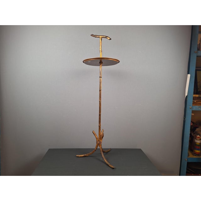 Hollywood Regency Faux Bamboo Side Table, 1960s For Sale - Image 6 of 6