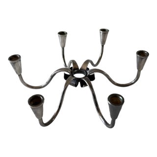 Vintage Danish Modern Silverplate Candelabra by Carl F. Christiansen For Sale