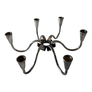 Vintage Danish Modern Silverplate Candelabra by Carl F. Christiansen