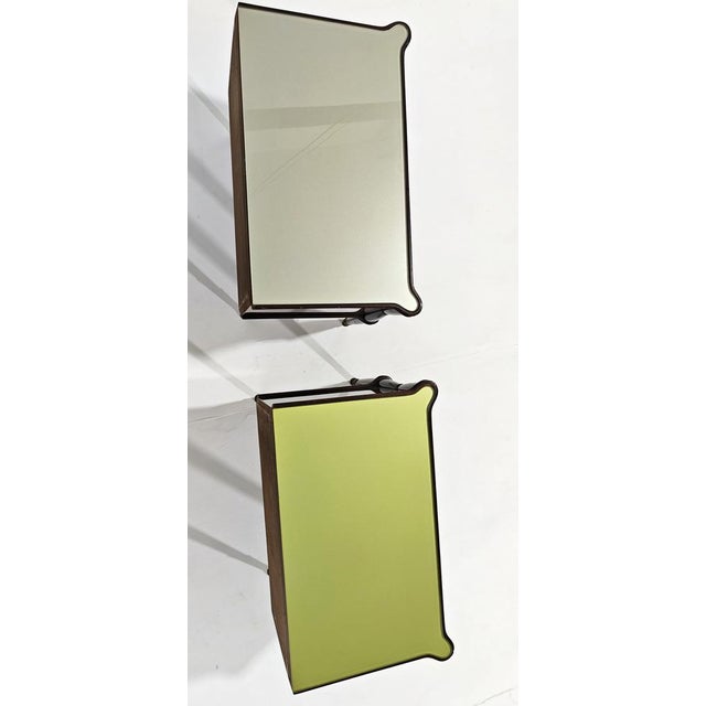 Italian Bedside Tables in Wood, Glass, and Brass in the style of Vittorio Dassi, 1950s, Set of 2 For Sale - Image 14 of 18