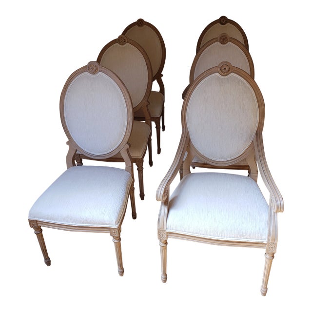 Drexel Heritage Corbel Collection Oval Back Dining Chairs - Set of 6 For Sale