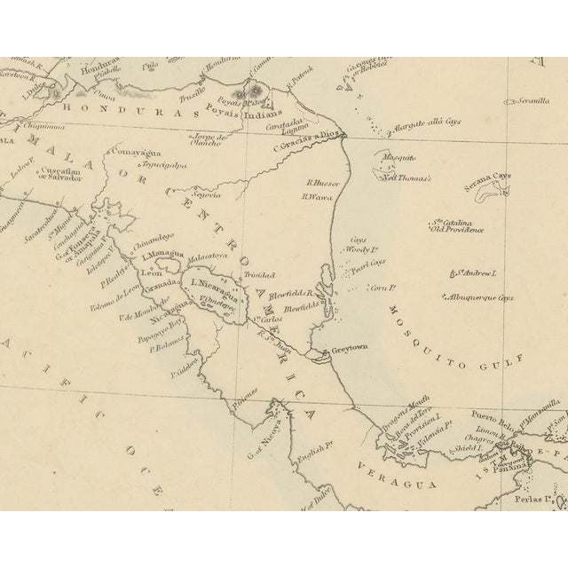 Antique Map of the Antilles or West India Islands with Island Areas, 1858 For Sale - Image 6 of 9