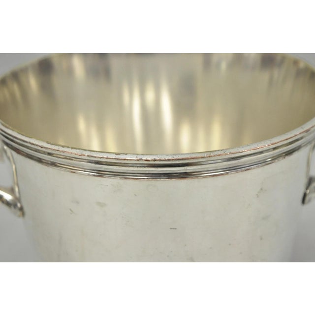 Metal Vintage Orfèvrerie De France Mid Century Modern Silver Plated Champagne Bucket For Sale - Image 7 of 18