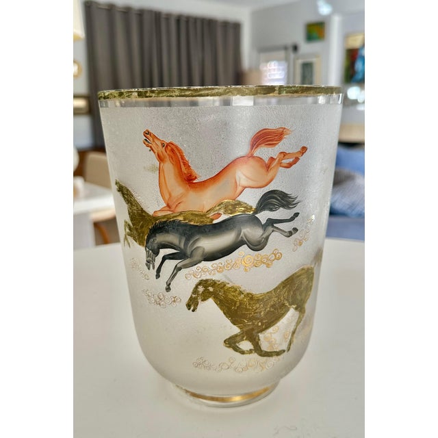 Mid-Century Culver "Wild Horses" or "Ming" Pattern Ice Bucket Cooler For Sale - Image 4 of 17