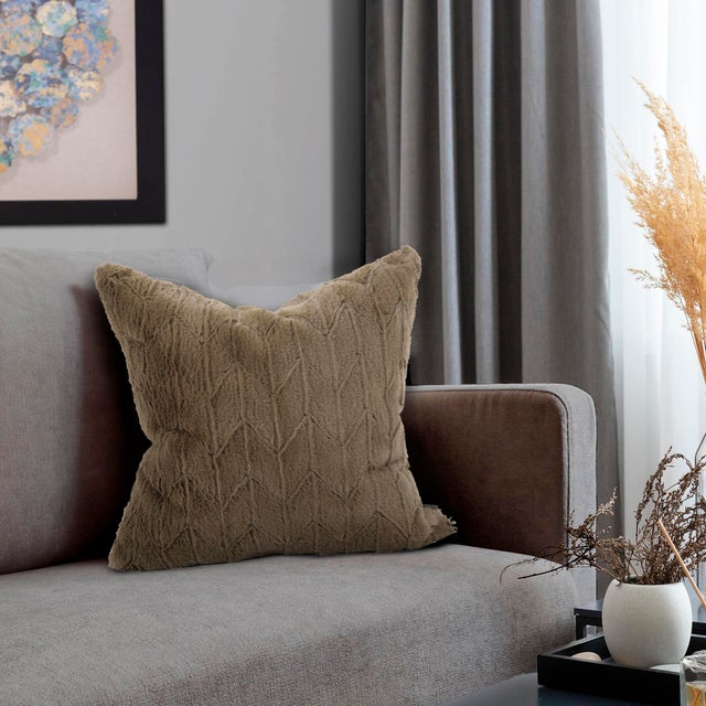 20 x 20 Angora Moss Pillow - Down Alternative Insert For Sale - Image 9 of 11
