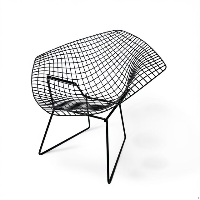Metal Vintage Black Diamond Chair attributed to Harry Bertoia for Knoll Inc. / Knoll International, 1970s For Sale - Image 7 of 7