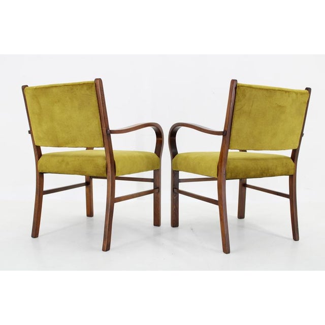 Art Deco Beech Armchairs, Czechoslovakia, 1940s, Set of 2 For Sale - Image 10 of 18