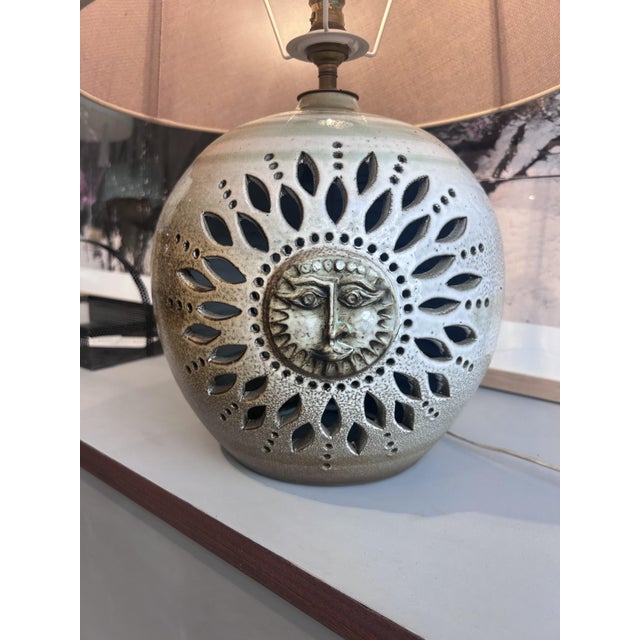 Pierre Pissareffs Sun Lamp, 1960, in Restored conditions. Designed 1960 to 1969 This piece has an attribution mark, I am...