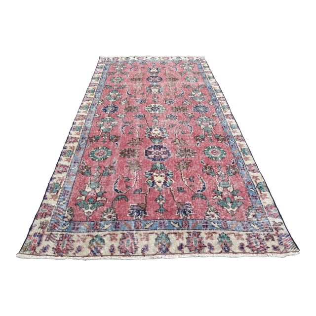 1960s Distressed Turkish Rug -39"x77" For Sale