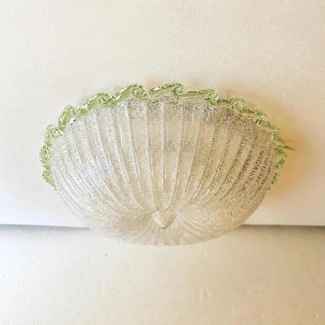 Italian White Graniglia Budinomurano Glass Flush Mount by Simoeng For Sale - Image 6 of 7