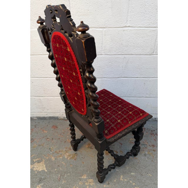 Renaissance Revival Hand Carved Oak Dining Chairs For Sale - Image 13 of 17